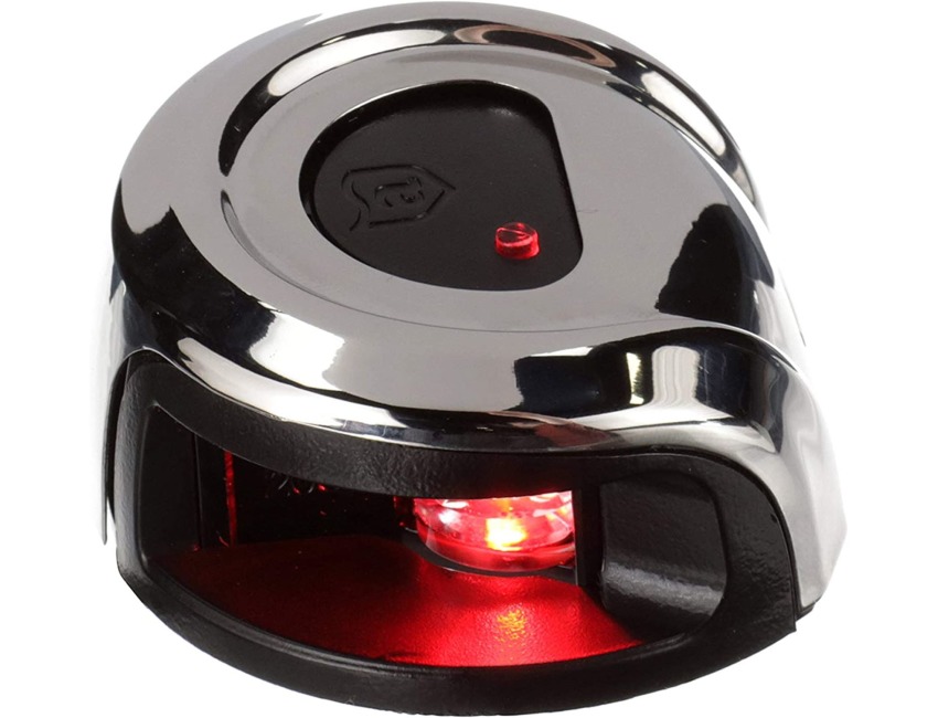 attwood Navigation Light LED 2NM Deck Mount Stainless Port (Red